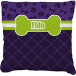 Pawprints & Bones Faux-Linen Throw Pillow 20" (Personalized)