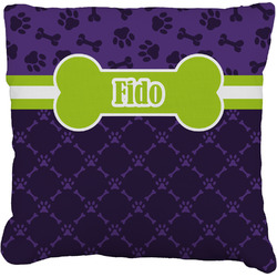 Pawprints & Bones Faux-Linen Throw Pillow 20" (Personalized)
