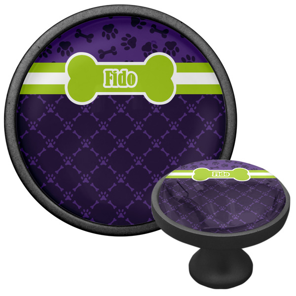 Pawprints & Bones Cabinet Knob - Black - Multi Angle