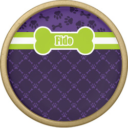 Pawprints & Bones Cabinet Knob - Gold (Personalized)