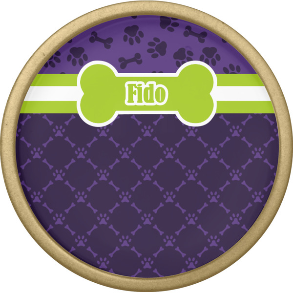 Pawprints & Bones Cabinet Knob - Gold - Front