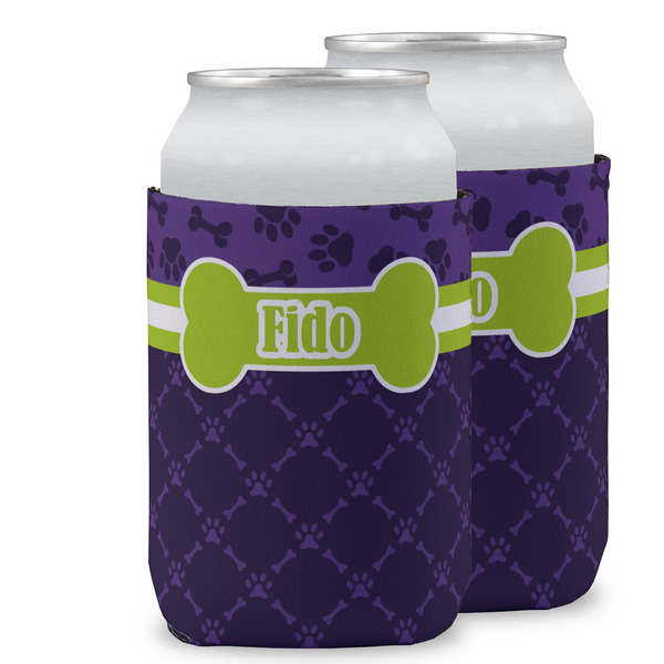 Custom Pawprints & Bones Can Cooler (12 oz) w/ Name or Text