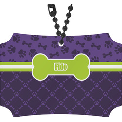 Pawprints & Bones Rear View Mirror Ornament (Personalized)