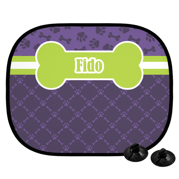 Custom Pawprints & Bones Car Side Window Sun Shade (Personalized)