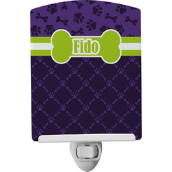 Pawprints & Bones Ceramic Night Light (Personalized)