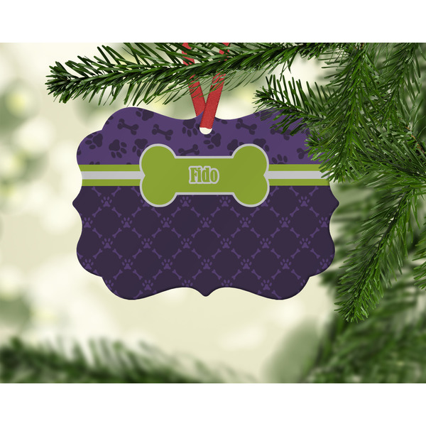 Pawprints & Bones Christmas Ornament (On Tree)