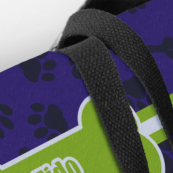 Pawprints & Bones Closeup of Tote w/Black Handles