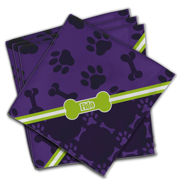 Pawprints & Bones Cloth Napkins - Personalized Dinner (PARENT MAIN Set of 4)