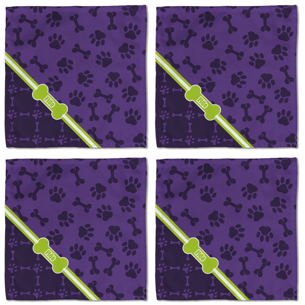 Pawprints & Bones Cloth Napkins - Personalized Lunch (APPROVAL) Set of 4