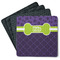 Pawprints & Bones Square Rubber Backed Coasters - Set of 4 (Personalized)