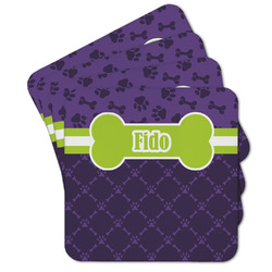 Pawprints & Bones Cork Coaster - Set of 4 w/ Name or Text