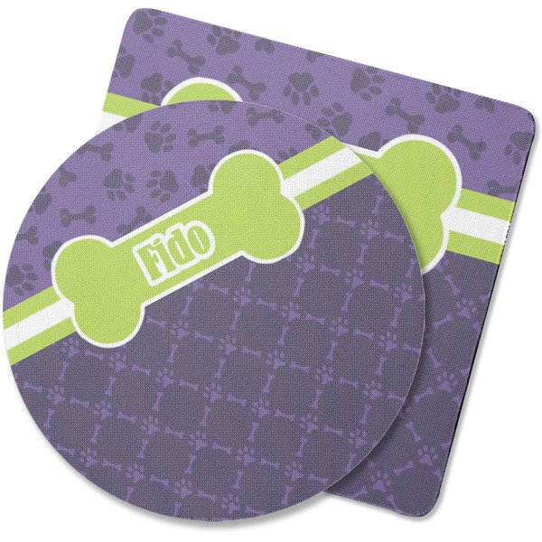 Custom Pawprints & Bones Rubber Backed Coaster (Personalized)