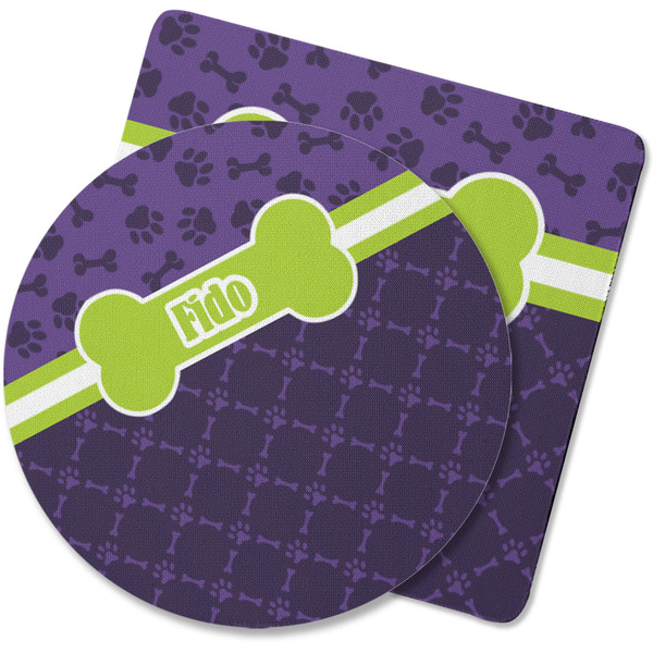 Custom Pawprints & Bones Rubber Backed Coaster (Personalized)