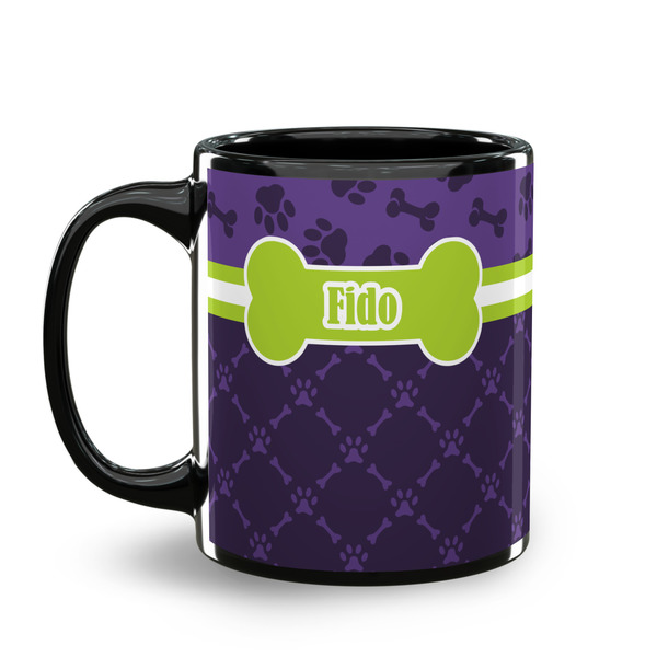 Pawprints & Bones Coffee Mug - 11 oz - Black