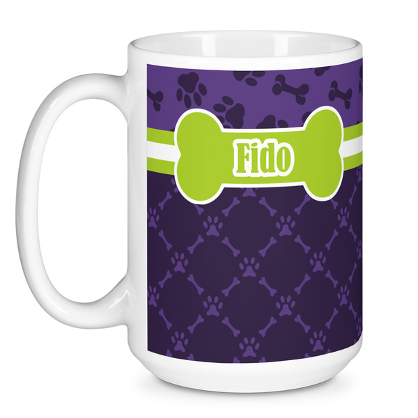 Pawprints & Bones Coffee Mug - 15 oz - White