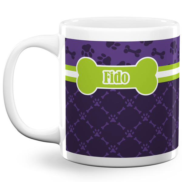 Pawprints & Bones Coffee Mug - 20 oz - White