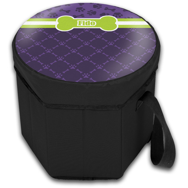Pawprints & Bones Collapsible Personalized Cooler & Seat (Closed)