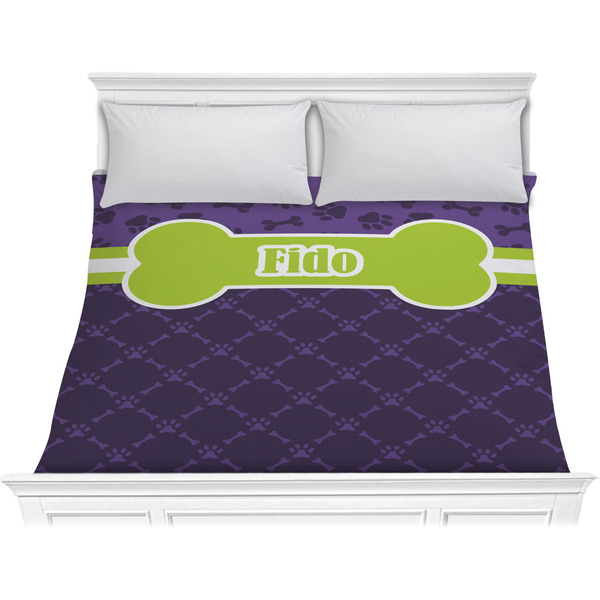 Custom Pawprints & Bones Comforter - King (Personalized)