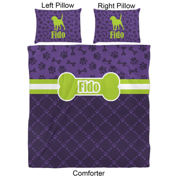 Pawprints & Bones Comforter Set - Queen - Approval