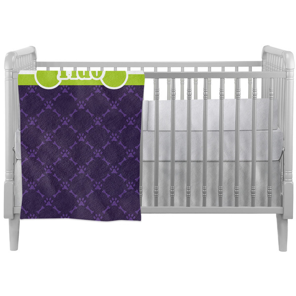 Custom Pawprints & Bones Crib Comforter / Quilt (Personalized)