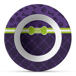 Pawprints & Bones Plastic Bowl - Microwave Safe - Composite Polymer (Personalized)