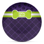 Pawprints & Bones Microwave Safe Plastic Plate - Composite Polymer (Personalized)