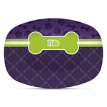 Pawprints & Bones Plastic Platter - Microwave & Oven Safe Composite Polymer (Personalized)