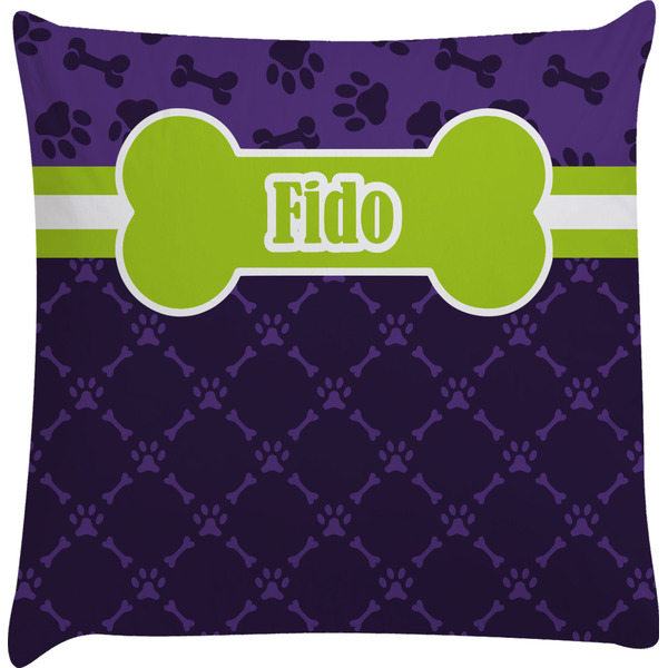 Custom Pawprints & Bones Decorative Pillow Case (Personalized)
