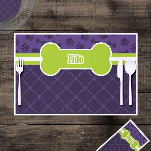 Pawprints & Bones Disposable Paper Placemat - In Context