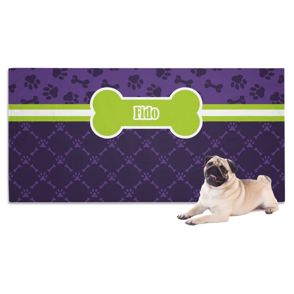 Custom Pawprints & Bones Dog Towel (Personalized)