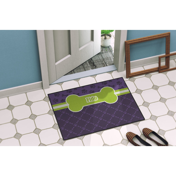 Pawprints & Bones Door Mat Lifestyle