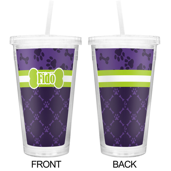Pawprints & Bones Double Wall Tumbler with Straw - Approval