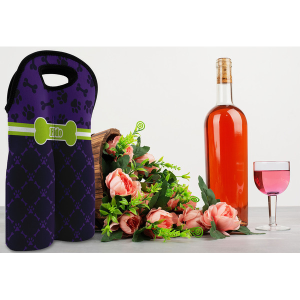 Pawprints & Bones Double Wine Tote - LIFESTYLE (new)