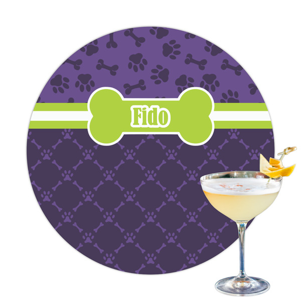 Custom Pawprints & Bones Printed Drink Topper (Personalized)