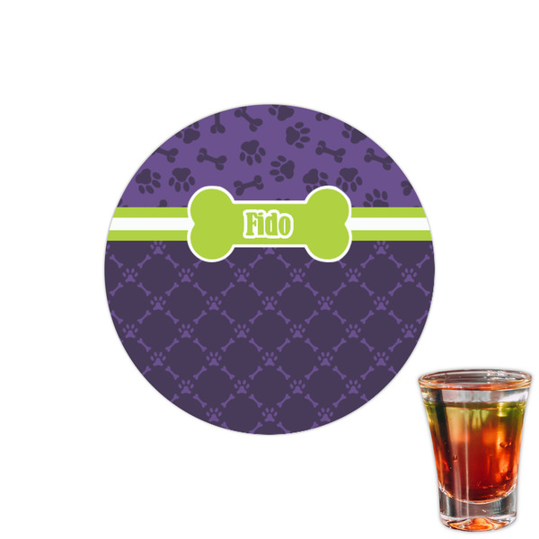 Custom Pawprints & Bones Printed Drink Topper - 1.5" (Personalized)