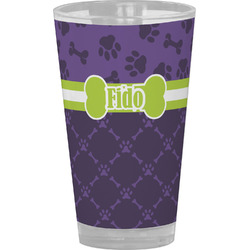 Pawprints & Bones Pint Glass - Full Color (Personalized)