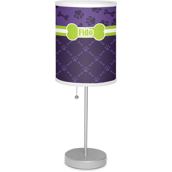 Custom Pawprints & Bones Lamp with Drum Shade (Personalized)
