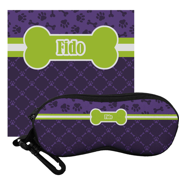 Custom Pawprints & Bones Eyeglass Case & Cloth (Personalized)