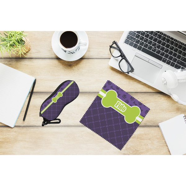 Pawprints & Bones Eyeglass Case and Cloth Set - LIFESTYLE