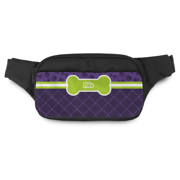 Custom Pawprints & Bones Fanny Pack - Modern Style (Personalized)