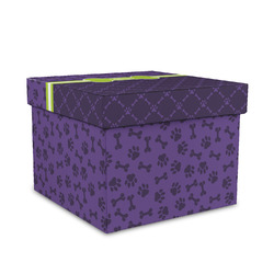 Pawprints & Bones Gift Box with Lid - Canvas Wrapped - Medium (Personalized)
