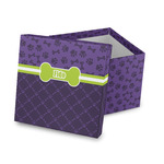 Pawprints & Bones Gift Box with Lid - Canvas Wrapped (Personalized)