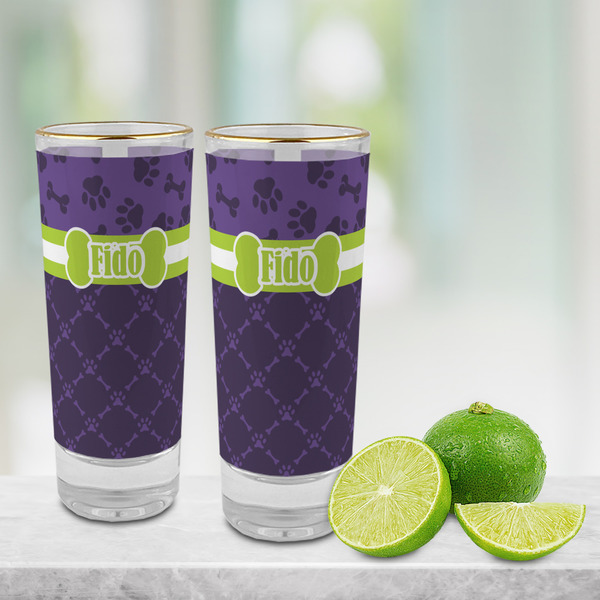 Pawprints & Bones Glass Shot Glass - 2 oz - LIFESTYLE