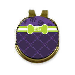 Pawprints & Bones Golf Ball Marker - Hat Clip - Gold