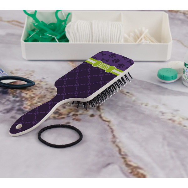 Pawprints & Bones Hair Brush - In Bathroom