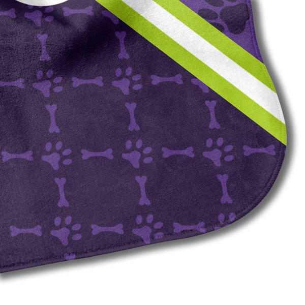 Pawprints & Bones Hooded Baby Towel- Detail Corner