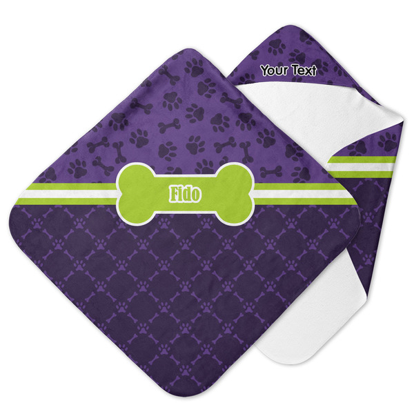 Custom Pawprints & Bones Hooded Baby Towel (Personalized)