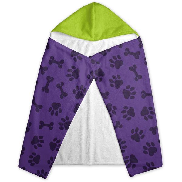 Pawprints & Bones Hooded Towel - Folded