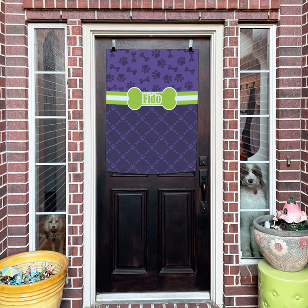 Pawprints & Bones House Flags - Double Sided - (Over the door) LIFESTYLE