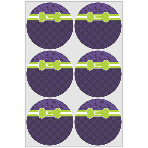 Pawprints & Bones Icing Circle - Large - Set of 6